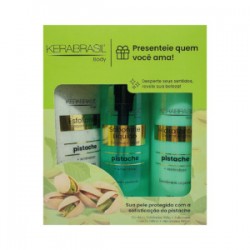 Kit Kerabrasil Body Pistache Esfoliante 160g + Sabonete LÍquido 190ml + Hidratante 190ml
