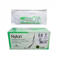 Fio De Sutura Nylon Nao Abs 2-0 2cm 24un