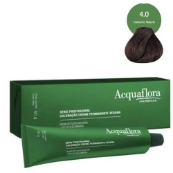 ColoraÇÃo Acquaflora Creme Permanente Vegana 4.0 Castanho Natural 60g