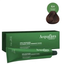 ColoraÇÃo Acquaflora Creme Permanente Vegana 6.4 Louro Escuro Acobreado 60g