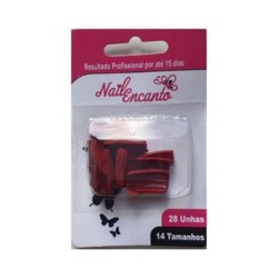 Unhas PostiÇas Nail Encanto Bordo 28un