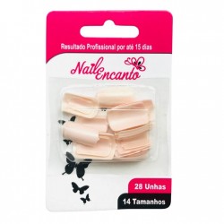 Unhas PostiÇas Nail Encanto Francesa Rosa 28un