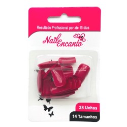 Unhas PostiÇas Nail Encanto Colors Vermelho Longa 24un