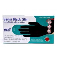 Luva NitrÍlica Volk DescartÁvel Sensi Black Slim G 100un
