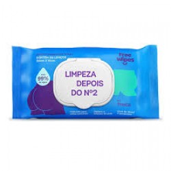 LenÇo Umedecido Free Wipes Toilet Limpeza Depois Do Nº2 50un