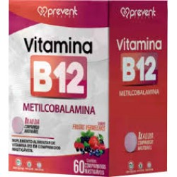 Prevent Vitamina B12 Sabor Frutas Vermelhas 60cpr MastigÁvei