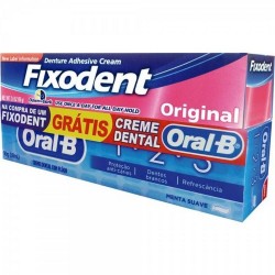 Fixodent Original 68g GrÁtis Creme Dental Oral B 70g