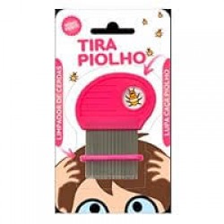 Pente Fino De AÇo 3b Tira Piolho Rosa