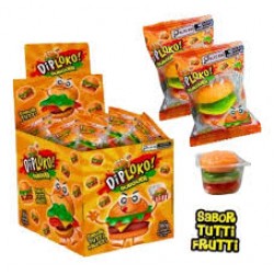 Bala De Gelatina Dip Loko Burguer Tutti Frutti 15g