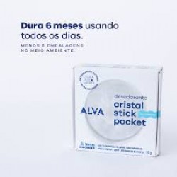 Desodorante Alva Cristal Stick Pocket Vegano Sem Perfume 33g