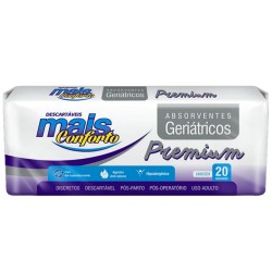 Absorvente Geriátrico Premium Mais Conforto 20un. 20 Unidades Camada Superabsorvente_#44; Proteção Anti-odor E Ajuste An