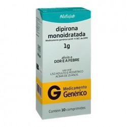 Dipirona Monoidratada 1g 10cpr Gen.natulab. Analgésico E Antitérmico_#44; Siga A Bula Quanto à Posologia E Contraindicaç