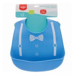 Babador Buba Silicone Com Pega Migalhas Azul Ref.9723