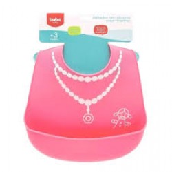 Babador Buba Silicone Com Pega Migalhas Rosa Ref.9724