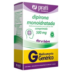 Dipirona Monoidratada 500mg 20cpr Gen.prati
