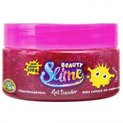 Gel Fixador Beauty Slime Glitter Rosa 200ml