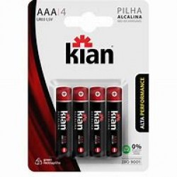 Pilha Kian Alcalina Aaa Palito 4un