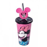 Copo PlasÚtil Refri Minnie Com Canudo 500ml