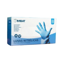 Luva NitrÍlica Imbat Azul Sem PÓ 8m 100un