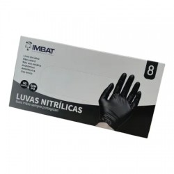 Luva NitrÍlica Imbat Preto Sem PÓ 8m 50un