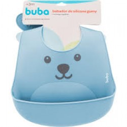 Babador Buba Silicone Com Pega Migalhas Gumy Azul Ref.12092
