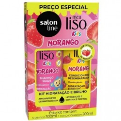 Shampoo+condicionador Salon Line Meu Liso Kids Morango 300ml + 200ml