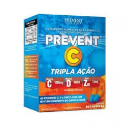 Prevent C Max Tripla AÇÃo Vitamina C D Zn 60cpr