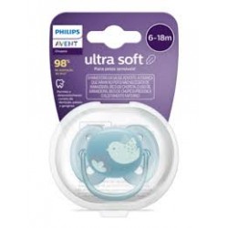 Chupeta Philips Avent Ultra Soft 6-18m Deco Azul Scf092/04