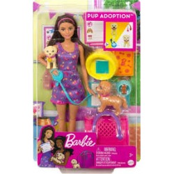 Brinquedo Boneca Barbie Adota Um Cachorrinho Morena Hkd86